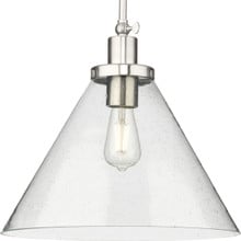 Hinton Collection One-Light Brushed Nickel Modern Farmhouse Pendant - Dry Location Listed - Model P500384-009