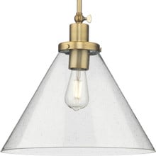 Hinton Collection One-Light Vintage Brass Modern Farmhouse Pendant - Dry Location Listed - Model P500384-163