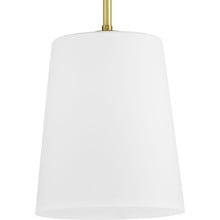 Clarion Collection One-Light Satin Brass Etched White Transitional Pendant - Dry Location Listed - Model P500429-012