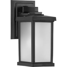 Trafford Non-Metallic Lantern Collection One-Light Textured Black Frosted Shade Traditional Outdoor Wall Lantern Light
