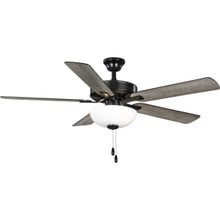 AirPro 52 in. Matte Black 5-Blade ENERGY STAR Rated AC Motor Transitional Ceiling Fan with Light - Dry Location Listed - P250078-31M-WB