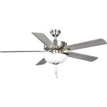 AirPro 52 in. Brushed Nickel 5-Blade AC Motor Transitional Ceiling Fan with Light - Dry Location Listed - P250082-009-WB