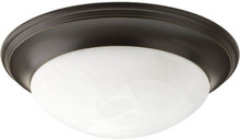 Three-Light Alabaster Glass 16-5/8" Close-to-Ceiling - Damp Location Listed - P3697-20