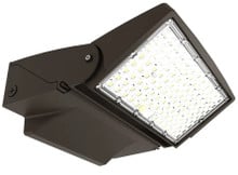 LED Uplight Adjustable Wallpack - Multi Watt Selectable 50W/65W/80W - Color Selectable 30K/40K/50K - Built-in Photocell with Switch - Bronze Finish - 0-10V Dimmable - 120-277V