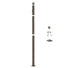 10 Foot Modular Light Pole - 5 Foot Base Height - 4 Foot Extension - 1 Lamp Holder Section - 1/2 Inch Threaded Hub Cap - Bronze Finish