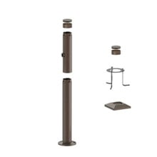 3 Foot Modular Light Pole - 2 Foot Base Height - 1 Lamp Holder Section  - Bronze Finish