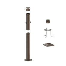 3 Foot Modular Light Pole - 2 Foot Base Height - 2 Lamp Holder Section  - Bronze Finish