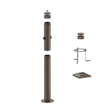 3 Foot Modular Light Pole - 2 Foot Base Height - 2 Lamp Holder Section - 1/2 Inch Threaded Hub Cap - Bronze Finish