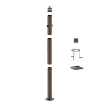 5 Foot Modular Light Pole - 2 Foot Base Height - 2 Foot Extension - 2 Lamp Holder Section - 1/2 Inch Threaded Hub Cap - Bronze Finish