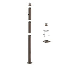 5 Foot Modular Light Pole - 3 Foot Base Height - 1 Foot Extension - 1 Lamp Holder Section - 1/2 Inch Threaded Hub Cap - Bronze Finish
