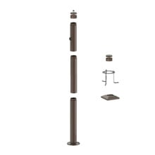 6 Foot Modular Light Pole - 2 Foot Base Height - 3 Foot Extension - 1 Lamp Holder Section - 1/2 Inch Threaded Hub Cap - Bronze Finish