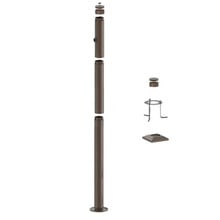 6 Foot Modular Light Pole - 3 Foot Base Height - 2 Foot Extension - 1 Lamp Holder Section - 1/2 Inch Threaded Hub Cap - Bronze Finish