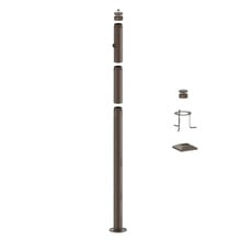 7 Foot Modular Light Pole - 5 Foot Base Height - 1 Foot Extension - 1 Lamp Holder Section - 1/2 Inch Threaded Hub Cap - Bronze Finish