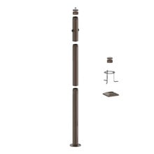 8 Foot Modular Light Pole - 3 Foot Base Height - 4 Foot Extension - 2 Lamp Holder Section - 1/2 Inch Threaded Hub Cap - Bronze Finish