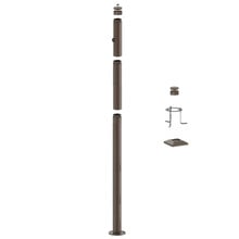 8 Foot Modular Light Pole - 5 Foot Base Height - 2 Foot Extension - 1 Lamp Holder Section - 1/2 Inch Threaded Hub Cap - Bronze Finish
