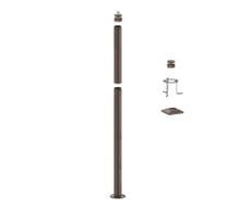 8 Foot Modular Light Pole - 5 Foot Base Height - 3 Foot Extension - 1/2 Inch Threaded Hub Cap - Bronze Finish