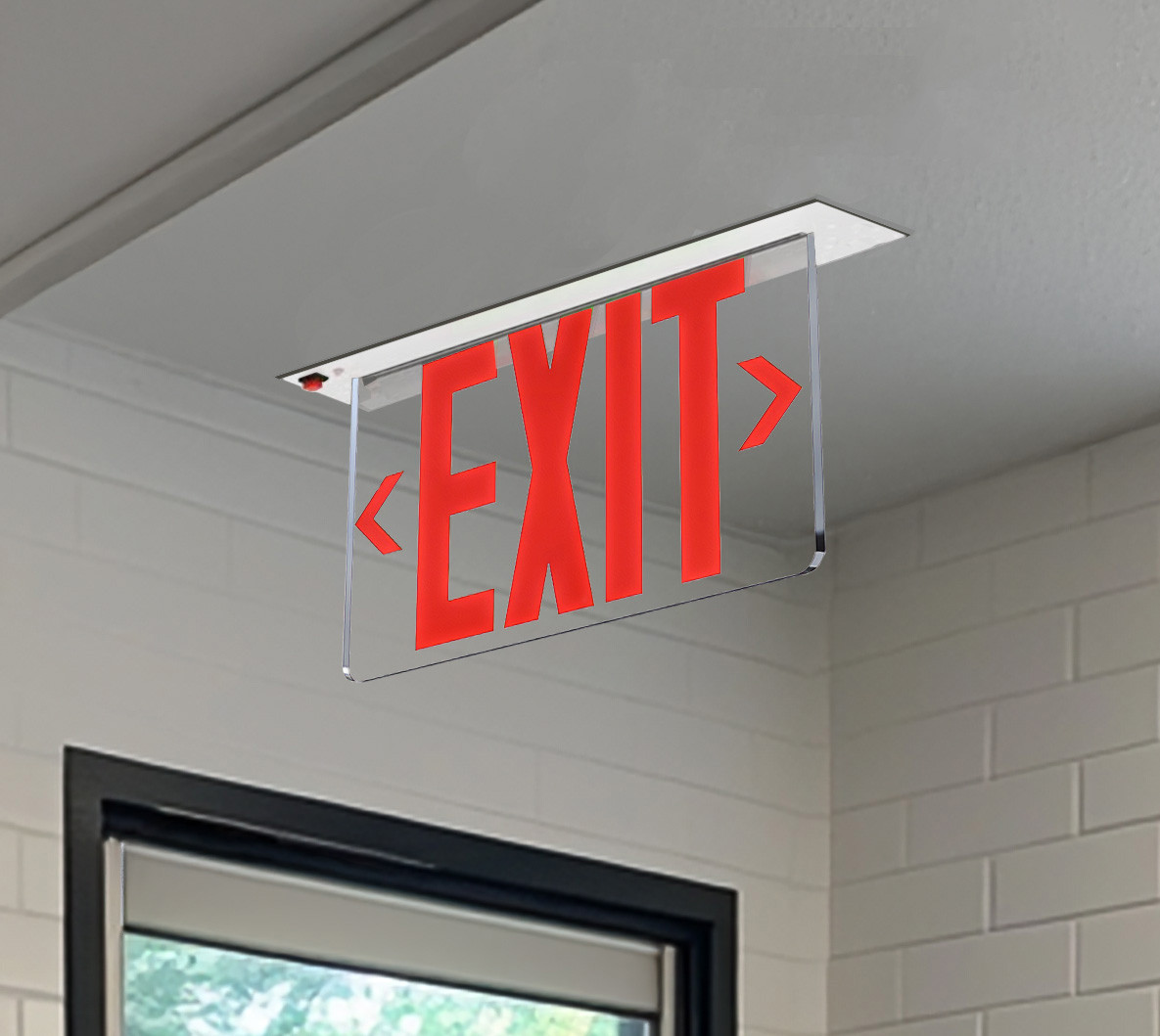 ⓁⒺⓄ✴︎ Global Industrial™ LED Exit Sign, Red Letters, Universal