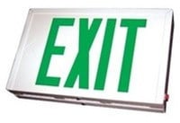 White LED Steel Housing Exit Sign NO Battery Back Up - Green Lettering