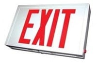 White LED Steel Housing Exit Sign NO Battery Back Up - Red Lettering