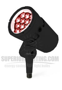 Color Kinetics eColor Burst Compact Powercore, 100-277V, Red LED, 8Deg., Black, Stem Mount, UL/CE - Special Order