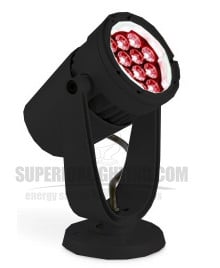Color Kinetics eColor Burst Compact Powercore, 100-277V, Red LED, 8Deg., Black, Yoke Mount, UL - Special Order