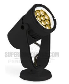 Color Kinetics eColor Burst Compact Powercore, 100-277V, Amber LED, 8Deg., Black, Yoke Mount, UL - Special Order