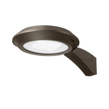 Round Commercial LED Area Light - Multi Watt 22W/37W/56W/75W - Color Selectable 40K/50K - 120-277V - Bronze Finish - Type 5 Lens - Pole/Wall Mount