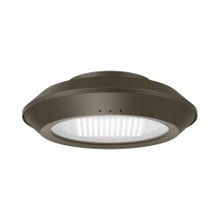 Round Commercial LED Area Light - Multi Watt 22W/37W/56W/75W - Color Selectable 40K/50K - 120-277V - Bronze Finish - Type 5 Lens - Pipe Mount with 3/4' Hub
