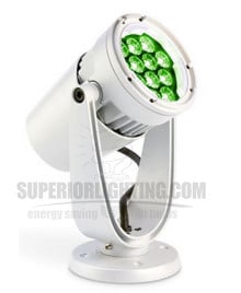 Color Kinetics eColor Burst Compact Powercore, 100-277V, Green LED, 8Deg., White, Yoke Mount, UL - Special Order