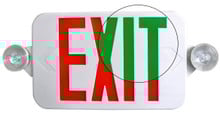 Low Profile All LED Exit & Emergency Combo, Selectable Red/Green, White Housing - With 90 Minute Battery Back-Up