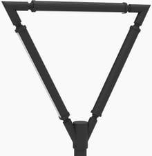 LED Tree Of Light - Double Arm 3 Light Configuration - 75 Watt 3975 Lumens - 120-277V - Color Temperature Selectable 30K/40K/50K - Black Finish