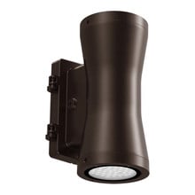 LED Architectural Outdoor Cylinder Up/Down Lights With Photocell - Wattage Selectable 60W/45W/30W/18W - Color Temerature Selectable 30K/40K/50K - 120-277V - Bronze Finish