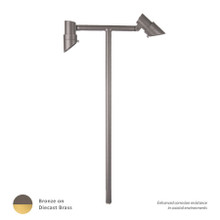 Mini Accent LED 12V Double Path Light 2700K in Bronzed Brass