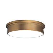 YORK 8' LED Flush Mount Light 3000K in Aged Brass