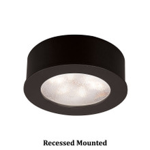 Round LED Button Light 3000K Warm White in Black