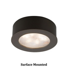 Round LED Button Light 3000K Warm White in Dark Bronze