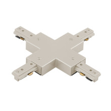 H Track X Connector in Brushed Nickel