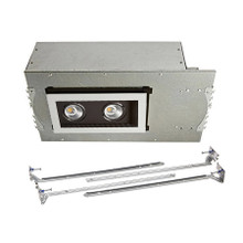 Mini Multiple LED Two Light New Construction Housing with Trim and Light Engine 4000K Narrow Beam in Black