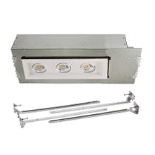 Mini Multiple LED Three Light New Construction Housing with Trim and Light Engine 3000K Flood Beam in White