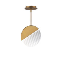 Crescent 10' LED Mini Pendant Light 2700K in Aged Brass