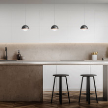 Dome 10' LED Mini Pendant Light 3000K in Black/Gold