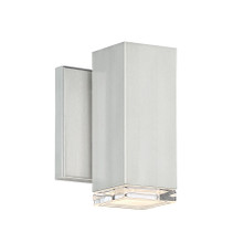 BLOCK 6' LED Outdoor Wall Sconce Light 3000K in Brushed Aluminum