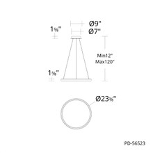 HUXLEY 23IN PENDANT 4CCT 3000K