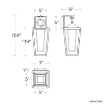 MANCHESTER 16IN OUTDOOR SCONCE 4CCT 3500K
