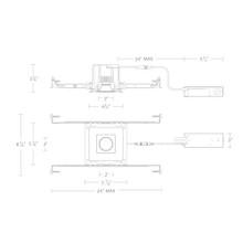 Ocularc 3.0 Dim-to-Warm Square Adjustable Trim and Housing for New Construction or Remodel with Flood Beam and White Finish