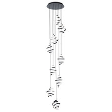 Whirl 8' LED Chandelier Light 2700K/3000K/3500K/4000K in Black - PD-19409R-BK