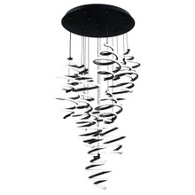 Whirl 8' LED Chandelier Light 2700K/3000K/3500K/4000K in Black - PD-19421R-BK