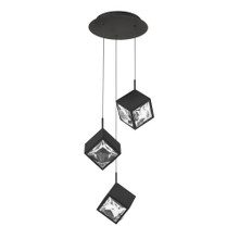 Ice Cube 8' LED Chandelier Light 2700K/3000K/3500K/4000K in Black - PD-29303R-BK
