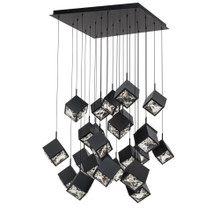 Ice Cube 8' LED Chandelier Light 2700K/3000K/3500K/4000K in Black - PD-29325S-BK