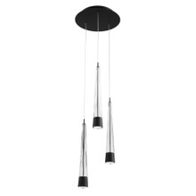 Quill 16' LED Chandelier Light 2700K/3000K/3500K/4000K in Black - PD-59403R-BK